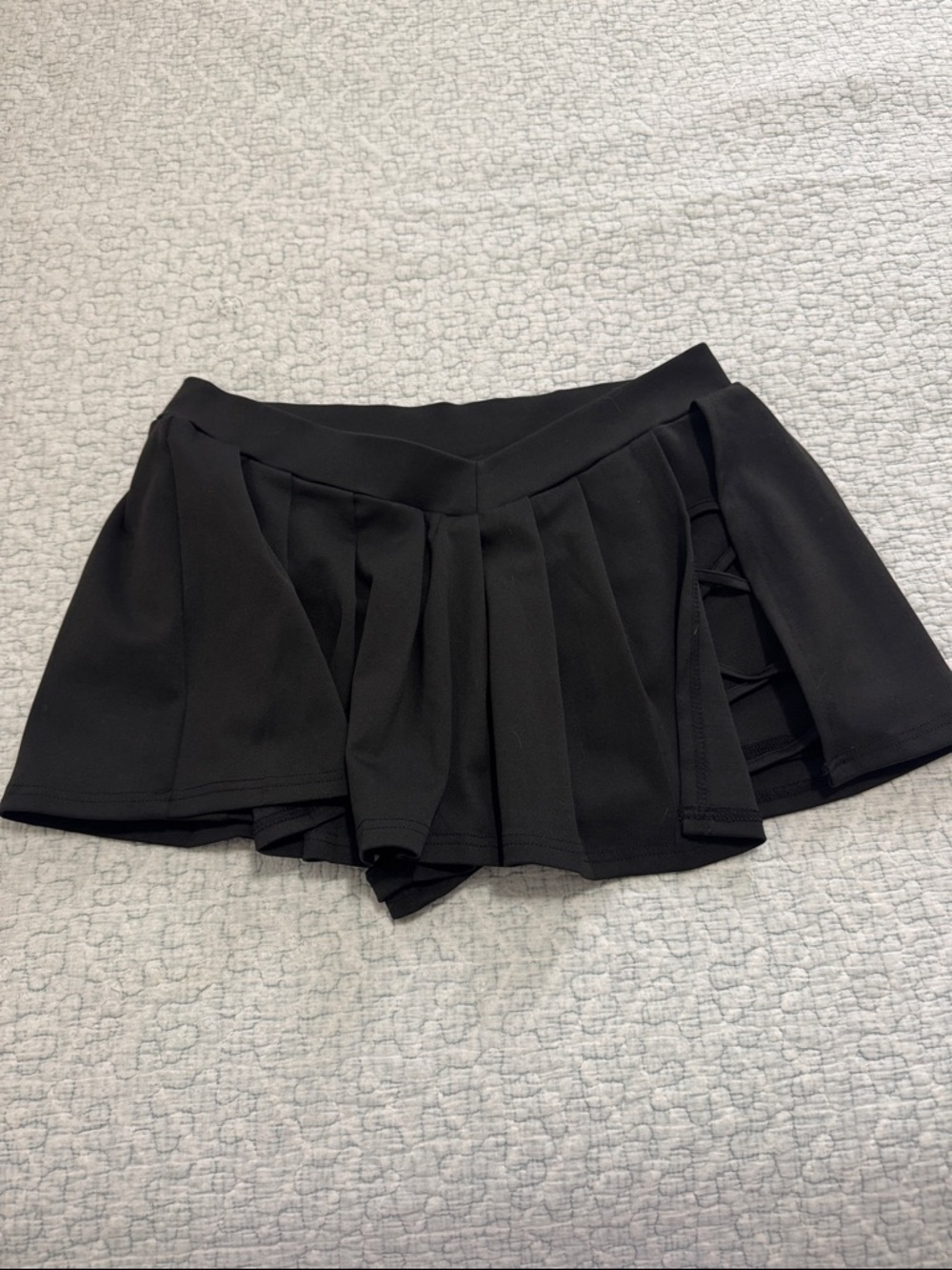 SHEIN Black Pleated Mini Skort